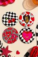 Retro Pop Art 4’lü Bardak Altlığı Seti 9 cm, 3 mm Mdf Ahşap, UV Dijital Baskı