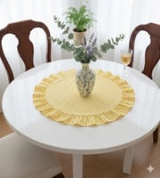 Fırfırlı Pötikare Yuvarlak Runner  60 X 60 CM