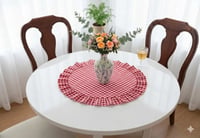 Fırfırlı Pötikare Yuvarlak Runner  60 X 60 CM