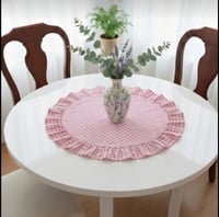 Fırfırlı Pötikare Yuvarlak Runner  60 X 60 CM