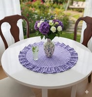 Fırfırlı Pötikare Yuvarlak Runner  60 X 60 CM