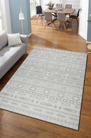 Modern Tasarımlı Jüt Dokuma Loop Sisal Gri Renk Halı