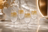 Crystalex Gold Desenli Meşrubat Bardağı 4'lü Set 380 ml Cam Bardak