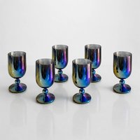 Bohemia Crystal El Kesimi 6'lı Su Bardağı Seti Gökkuşağı Renkli Cam Takımı