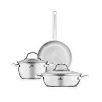 Jumbo Athena  3PLY 5 Parça İndüksiyon Tabanlı Çelik Tencere Seti