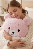 Pembe Ayıcıklı Yumuşak Peluş Yastık  Uyku Arkadaşı Dekoratif Sarılmalık Ayı