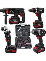 Prohummer PHM003 BLACKFORCE Profesyonel Kömürsüz Akülü 4lü Vidalama Seti - 21V 4Ah 700Nm Somun Sökme, Vidalama Matkap, Kırıcı Delici ve Avuç Taşlama