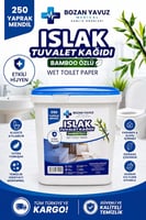 Islak Tuvalet Kağıdı 250li Kova Ekonomik Paket Suda Eriyen Klozete Atılabilir Bambo Özlü