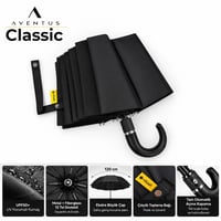 AVENTUS Classic – Otomatik Açılır Kapanır Baston Şemsiye | UPF50+ Siyah