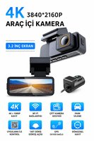 Harvox 4K Pro Araç İçi Kamera Seti  2 Kameralı (4K Ön + 1080P Arka), Wi-Fi, GPS Park Modu