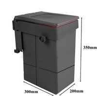 Almital Mobilya METALİ Kapağa Monte Çöp Kutusu Antrasit 20 Litre 