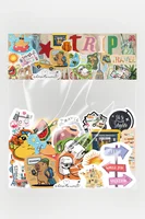Tatil ve Seyahat Temalı Sticker Paketi 30 Parça Su Geçirmez Travel Valiz Laptop Termos Telefon Etiket Seti