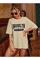 Brooklyn Baskılı Oversize Unisex Tişört