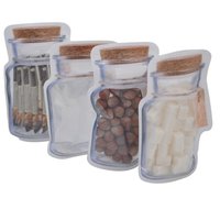 BiiShe® Kavanoz Görünümlü Kilitli Poşet Çıtçıtlı ve Pratik Torba 4 Adet