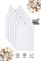Özkan 0801 5'li Paket Erkek Çocuk %100 Pamuklu Ribana Kumaş Esnek Rahat Atlet
