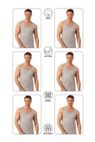 Özkan Underwear Özkan 0050 6'lı Paket Erkek %100 Pamuklu Penye Süprem Kalın Askılı Atlet