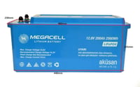 Megacell Lityum Akü 200 Ah LİFEPO4 (KARAVAN, TEKNE SOLAR SİSTEM AKÜSÜ)
