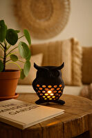 3D Dekoratif Baykuş Mumluk, Tealight Mumluk, Bohem Rustik Ev Dekoru, Hediyelik Romantik Aydınlatma