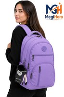 1710 Lila Suya Dayanıklı Kumaş Okul Çantası Unisex Okul Sırt Çantası