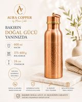 Aura Copper Bakır Matara 600 ml El İşçiliği Kalay Kaplamalı