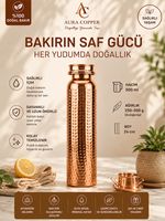 Aura Copper El İşçiliği Bakır Matara 500 ml Gold