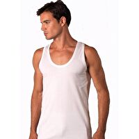 6 lı Paket Şahinler E002 Erkek Penye Atlet Pamuklu Beyaz