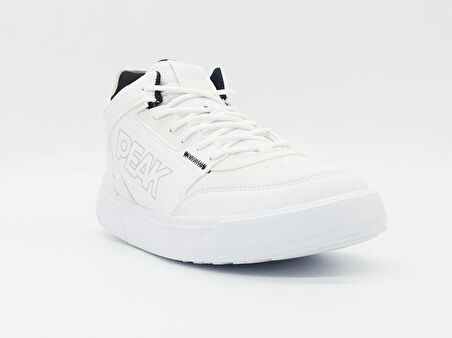 Peak E14282B Unisex Beyaz Kaymaz Taban Nefes Alabilen Ortopedik Garantili Rahat Hafif Günlük Uzun Bilekli Boğazlı Koşu Yürüyüş Sneaker Basketbol Spor Ayakkabı