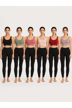 Kadın Düz Kalın Askılı Destekli Crop Sporcu Büstiyeri Esnek Günlük Fitness Üst