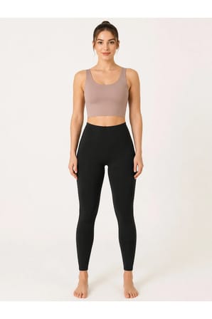 Kadın Düz Kalın Askılı Destekli Crop Sporcu Büstiyeri Esnek Günlük Fitness Üst