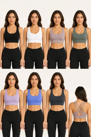 Kadın Çapraz Sırtlı Çoklu Askılı Sporcu Büstiyer Fitness Pilates Crop Top