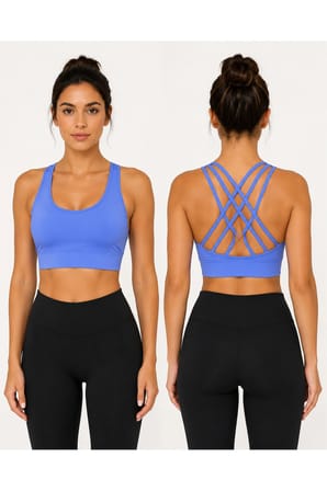 Kadın Çapraz Sırtlı Çoklu Askılı Sporcu Büstiyer Fitness Pilates Crop Top