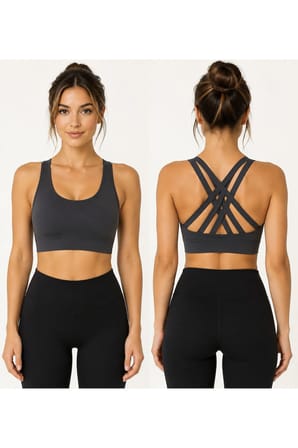 Kadın Çapraz Sırtlı Çoklu Askılı Sporcu Büstiyer Fitness Pilates Crop Top