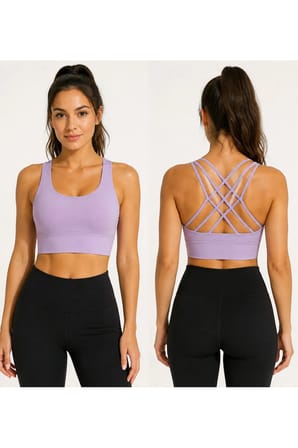 Kadın Çapraz Sırtlı Çoklu Askılı Sporcu Büstiyer Fitness Pilates Crop Top