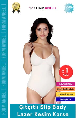 #Korse Lazer Kesim Seamless İ̇Z Göstermeyen Toparlayıcı Kaymayan Çıtçıtlı Slip Body Korse - 1 Adet