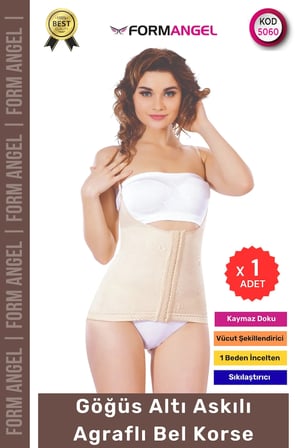 #Korse Vücut Şekillendiren Toparlayıcı Kadın Göğüs Altı Askılı Agraflı Bel Korse - 1 Adet
