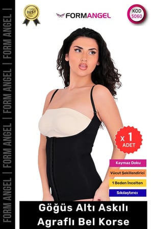 #Korse Vücut Şekillendiren Toparlayıcı Kadın Göğüs Altı Askılı Agraflı Bel Korse - 1 Adet