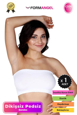 #Bandeo Seamless Toparlayıcı Kadın Basic Örme Dikişsiz Pedsiz Bandeo Büstiyer - 1 Adet
