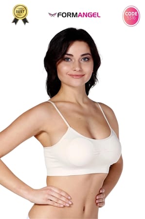 #Büstiyer Dikişsiz Seamless Kadın Esnek Yumuşak Kumaş İp İnce Askılı Pedli Spor Büstiyer - 1 Adet