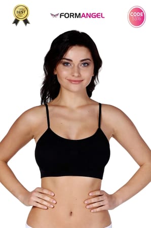 #Büstiyer Dikişsiz Seamless Kadın Esnek Yumuşak Kumaş İp İnce Askılı Pedli Spor Büstiyer - 1 Adet