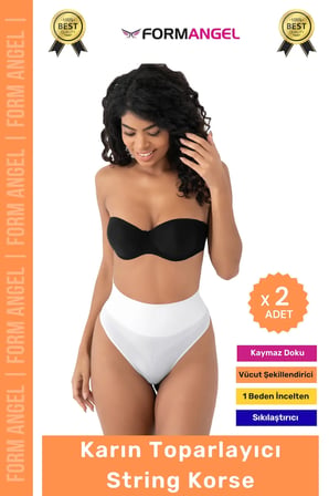 #Korse İz Yapmaz Kaymayan Seamless Alt Karın Göbek Toparlayıcı String Külot Kadın Korse - 2 Adet