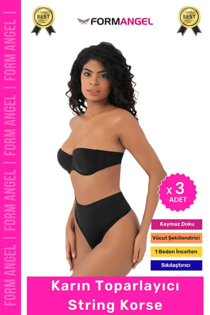 #Korse İz Yapmaz Kaymayan Seamless Alt Karın Göbek Toparlayıcı String Külot Kadın Korse - 3 Adet