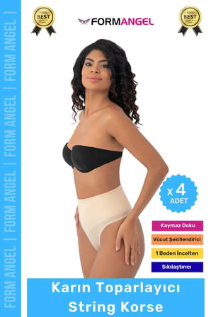 #Korse İz Yapmaz Kaymayan Seamless Alt Karın Göbek Toparlayıcı String Külot Kadın Korse - 4 Adet