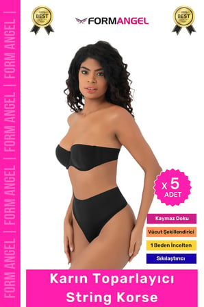 #Korse İz Yapmaz Kaymayan Seamless Alt Karın Göbek Toparlayıcı String Külot Kadın Korse - 5 Adet