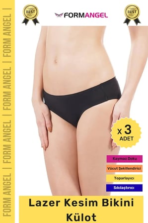 #Külot Dikişsiz İz Göstermeyen Belli Etmeyen Esnek Rahat Lazer Kesim Hayalet Bikini Külot - 3 Adet