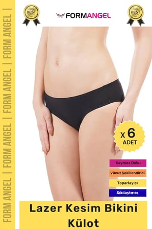 #Külot Dikişsiz İz Göstermeyen Belli Etmeyen Esnek Rahat Lazer Kesim Hayalet Bikini Külot - 6 Adet