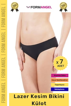 #Külot Dikişsiz İz Göstermeyen Belli Etmeyen Esnek Rahat Lazer Kesim Hayalet Bikini Külot - 7 Adet