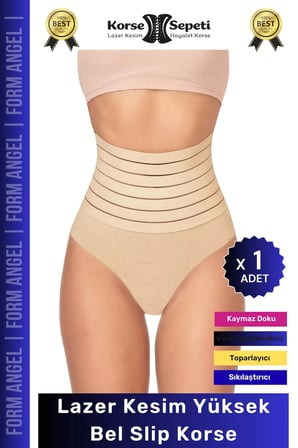 #Korse Vücut Şekillendirici Karın Bel Toparlayıcı Lazer Kesim Yüksek Bel Slip Korse - 1 Adet