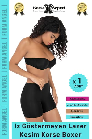 #Korse İz Göstermeyen Kaymaz Basen Toparlayıcı Şekillendiren Lazer Kesim Korse Boxer - 1 Adet