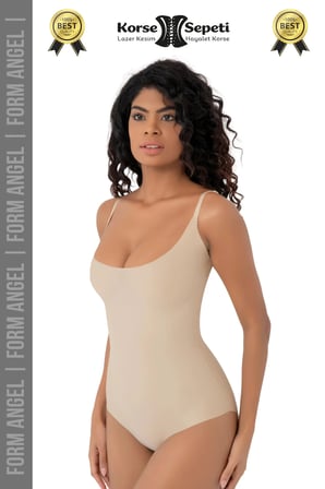 #Korse Kayma Önleyen 2 Beden Küçülten İz Yapmayan Lazer Kesim Göğüs Destekli Body Korse - 1 Adet