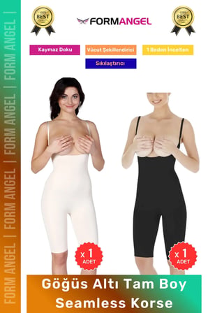 #Korse Dikişsiz Toparlayıcı Kaymaz Seamless Sıkılaştırıcı Kadın Göğüs Altı Tam Boy Korse 2'li Set